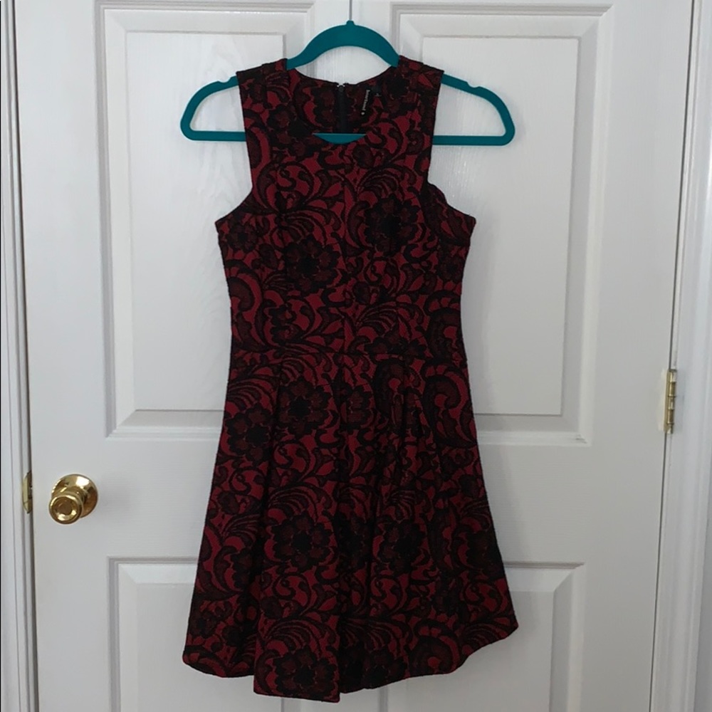 Red and black dress